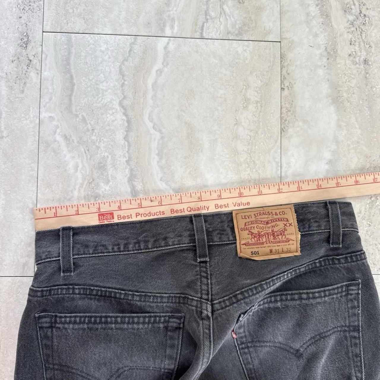 VTG 1995 Levi’s 501 Button Fly Made in USA Relaxed Straight Fit Black Denim Jean