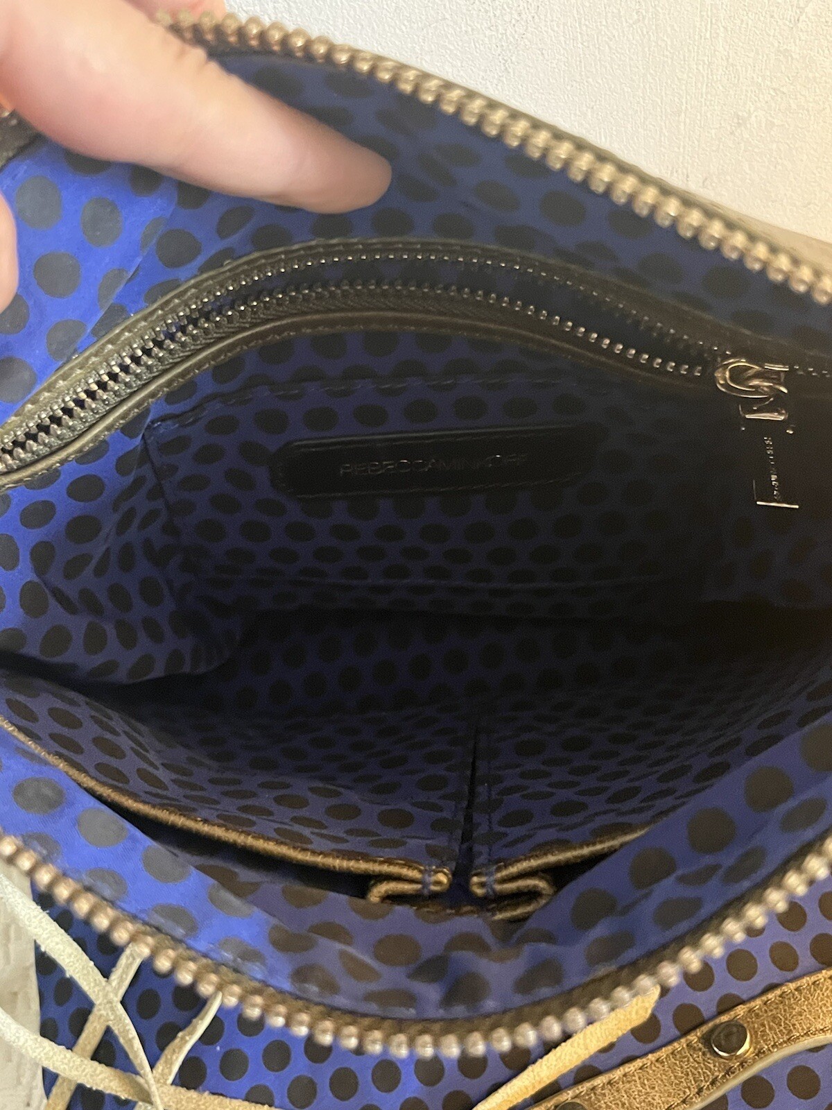 Rebecca Minkoff Tri Zip Mac Crossbody Bag Distressed Leather Kiwi Excellent