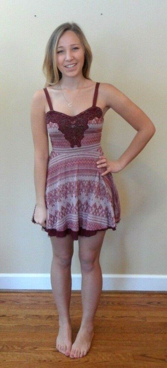 NWT Free People beaded dress sparkle crochet size medium fit and flare