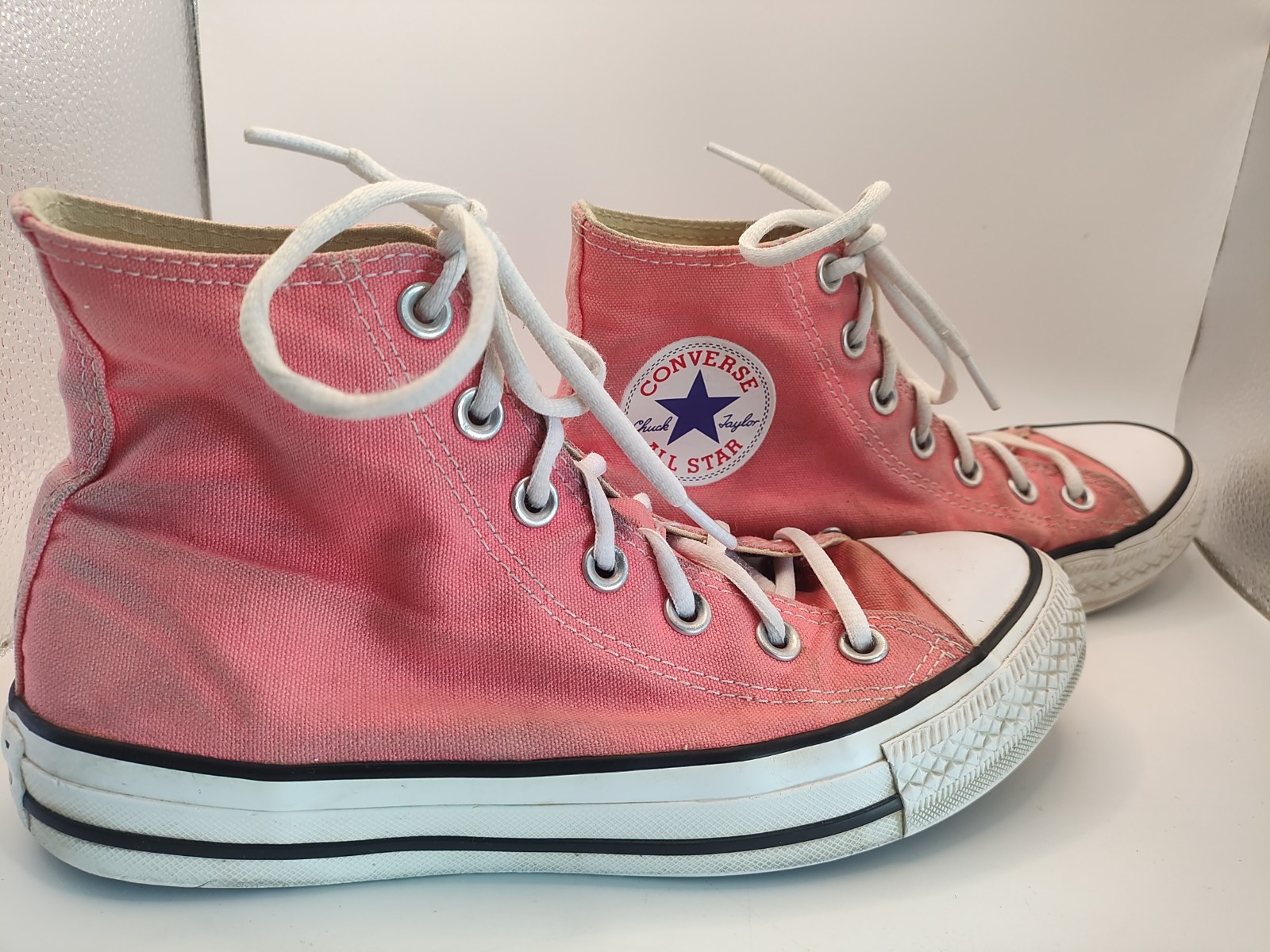 Converse Chuck Taylor All Star High Top Pink Lace Up Canvas Shoes Men 5 Women 7