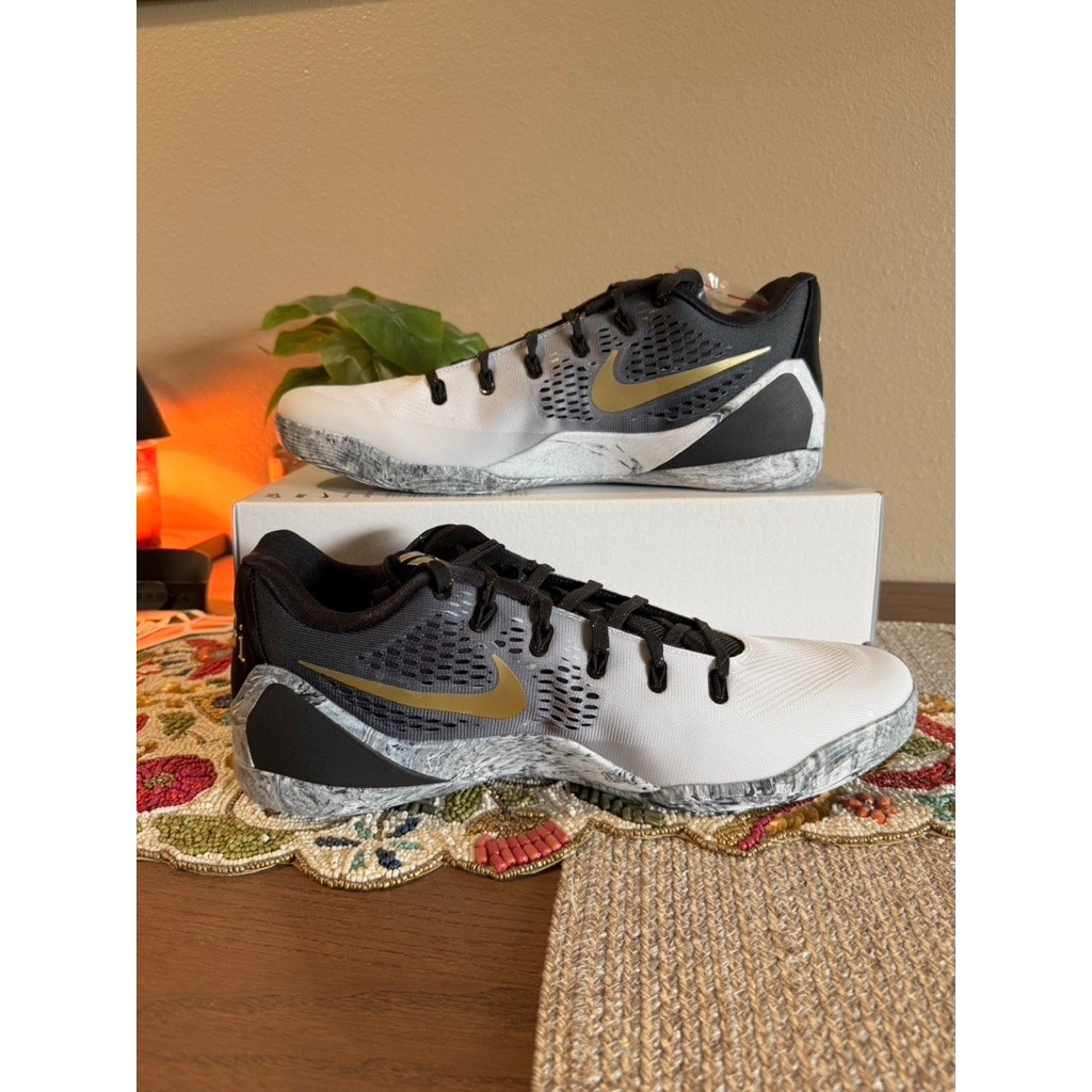 Size 16 – Nike Kobe 9 Elite EM Low Protro Mambacita Black Gold White FZ7333 002