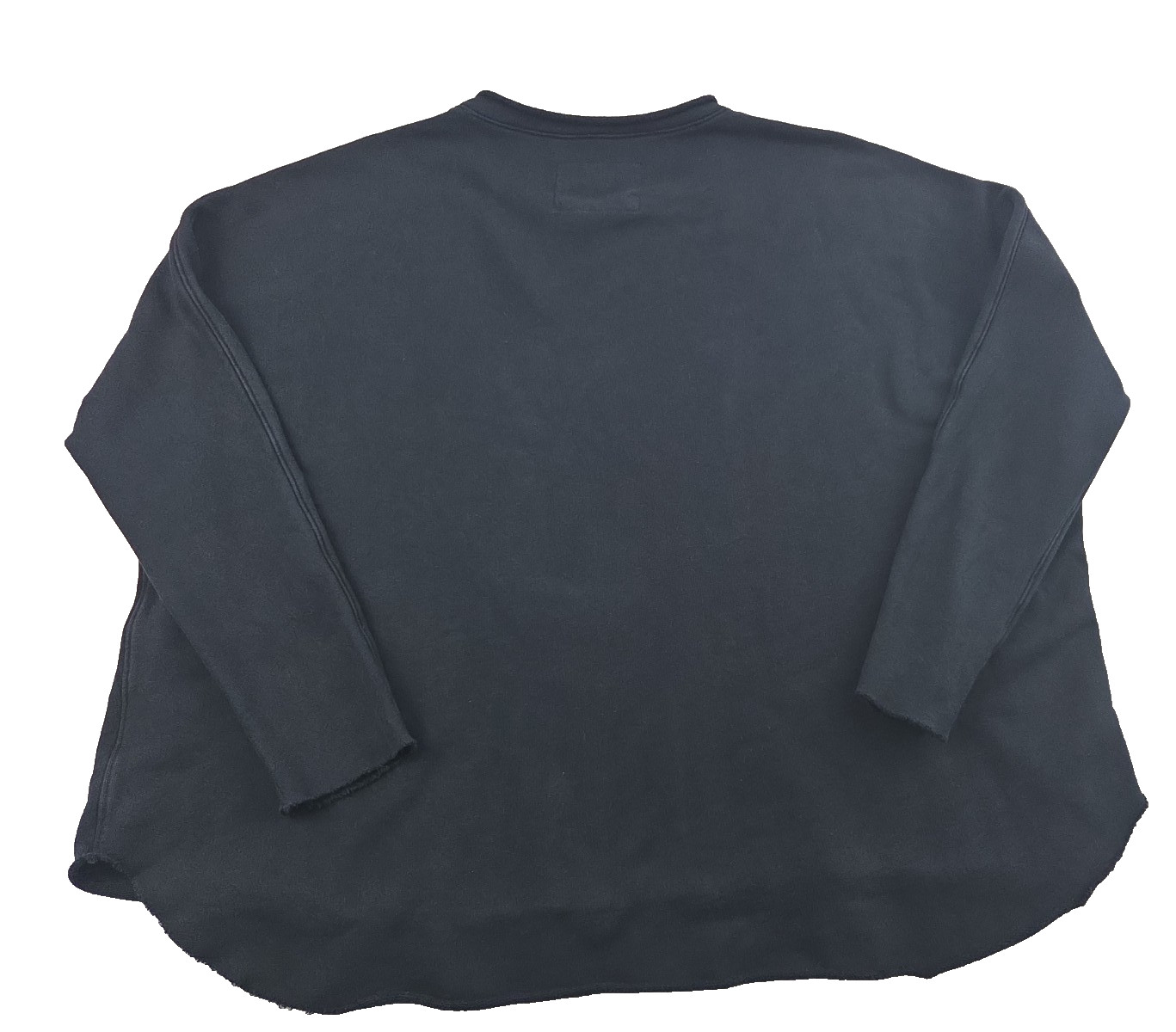 Frank & Eileen Sweatshirt XL Black Effie Capalet Raw-Edge Wide Crewneck