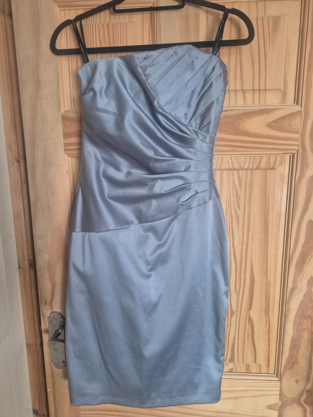 Strapless / bandeau style dress size 10 silver Dorothy Perkins