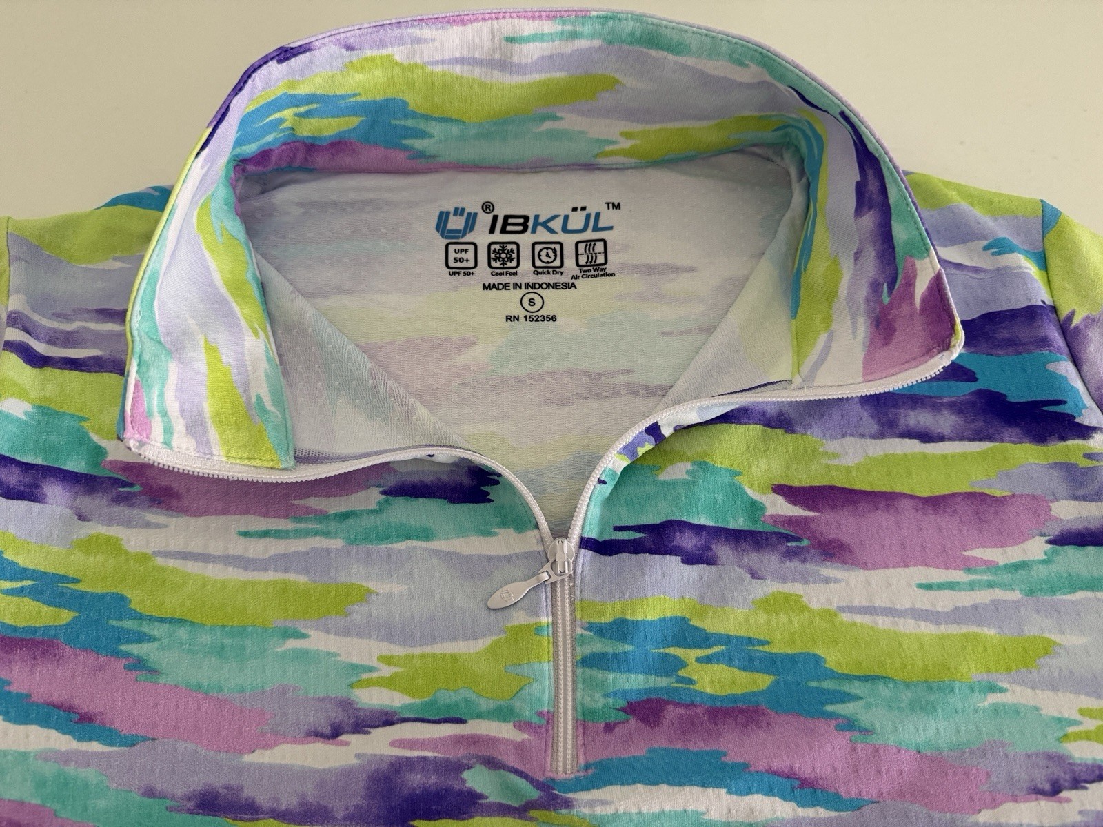 NWT IBKUL Golf Tennis Pullover Top XS S XXL Activewear Long sleeve Mesh Purpe E5