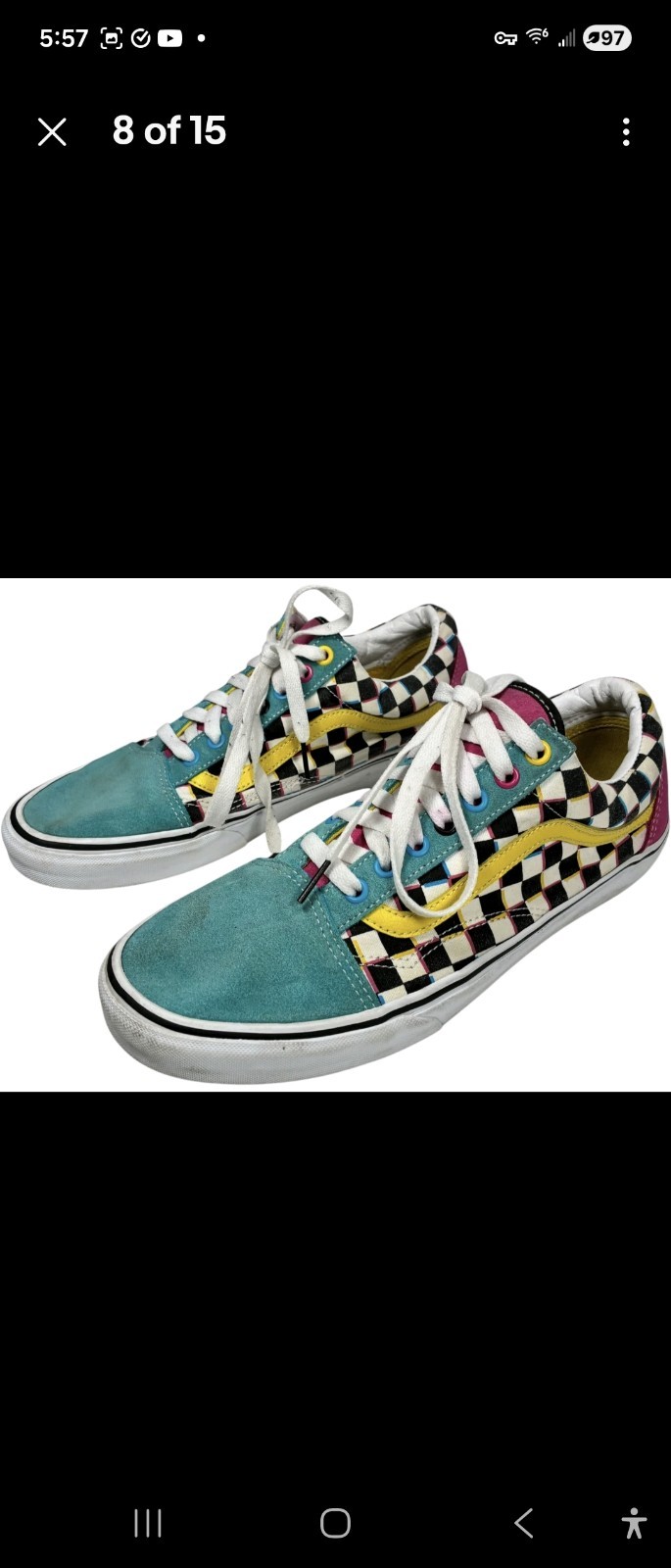 Van’s Old Skool Crazy Checks Suede Canvas Skateboard Sneakers mens size 11