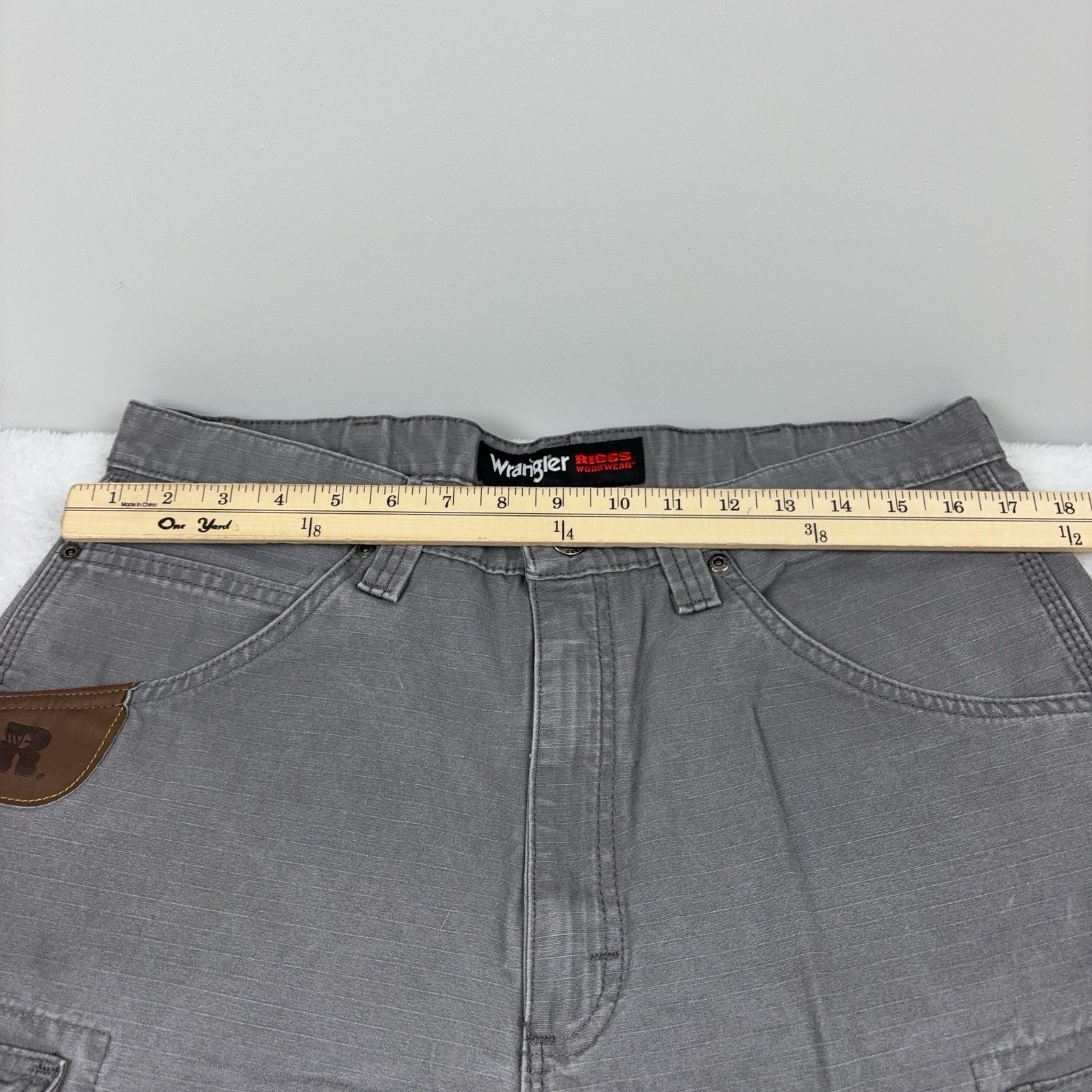 Wrangler Riggs Pants Mens 34×36 Gray Carpenter RIGGS Workwear Canvas Pockets