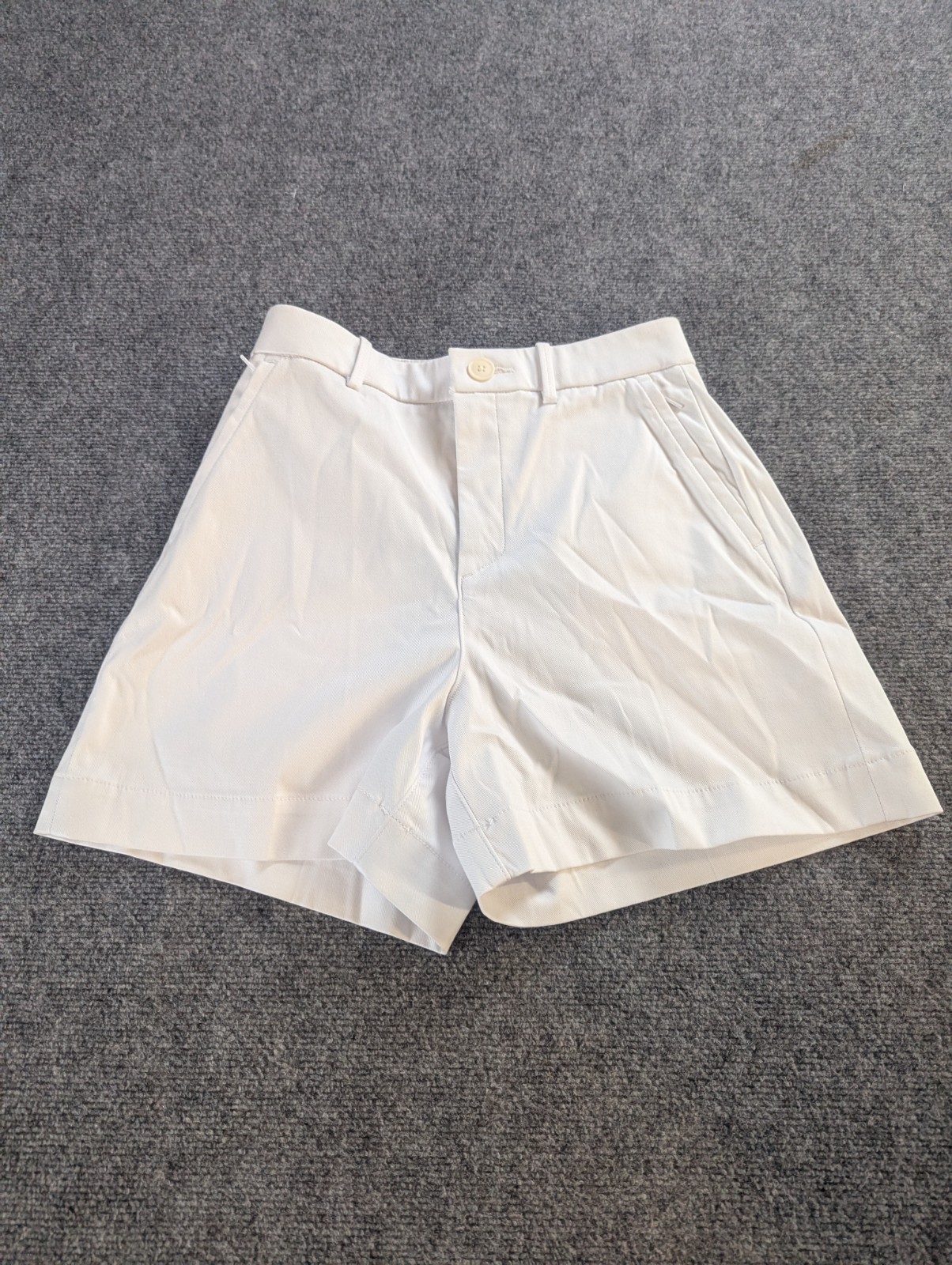 Spanx Shorts Women’s S Stretch Twill White High Rise Shaping Pull On Pocket