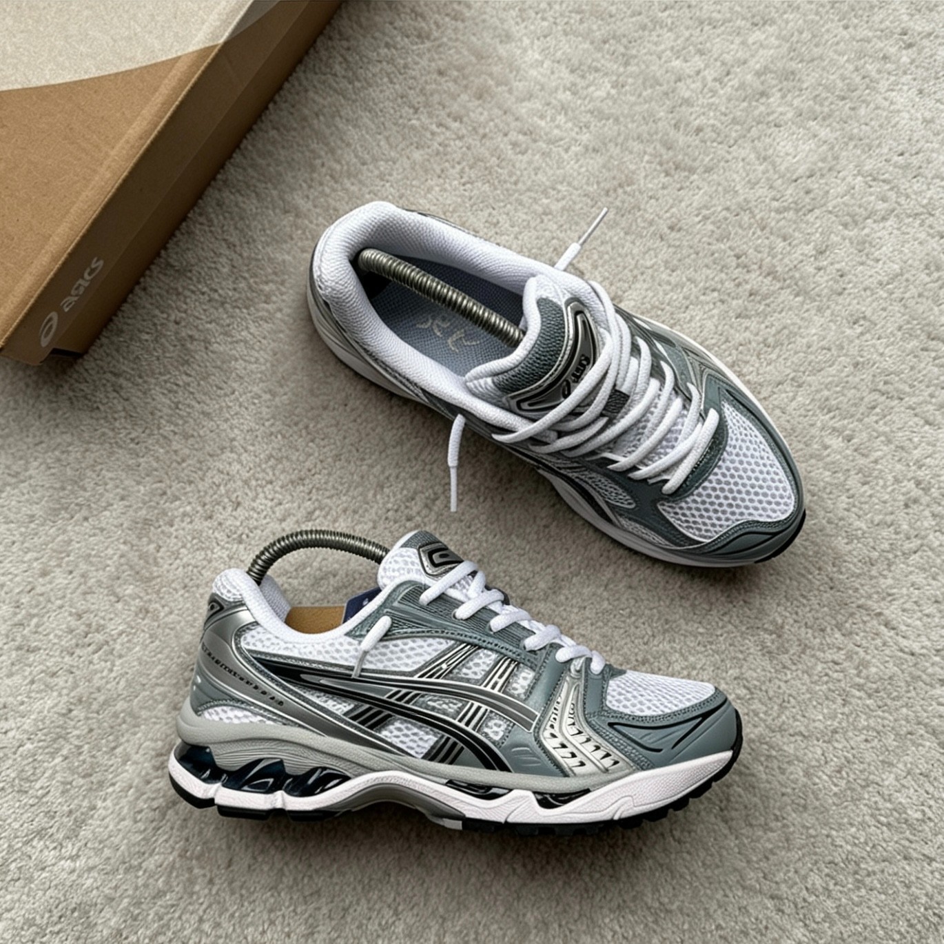 ASICS Gel-Kayano 14 White Fjord Grey 1203A537-106 Men’s Brand New Sneakers