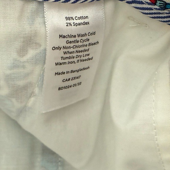 Talbots Pants Tropical Safari Relaxed Chino Ankle Length Size 2