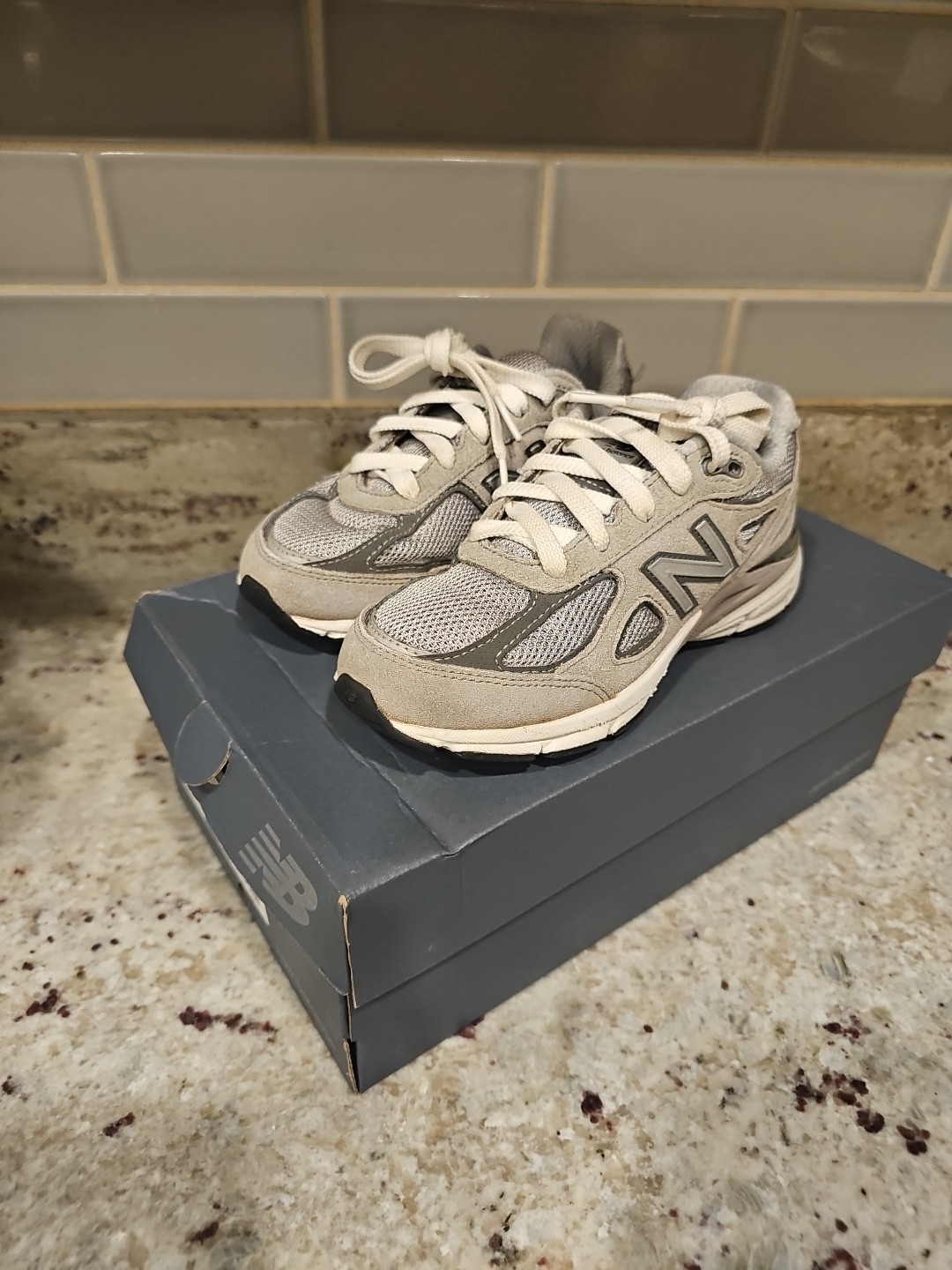 New Balance 990v4 Size 1 ‘Grey Silver’ U990GR4 Sneakers