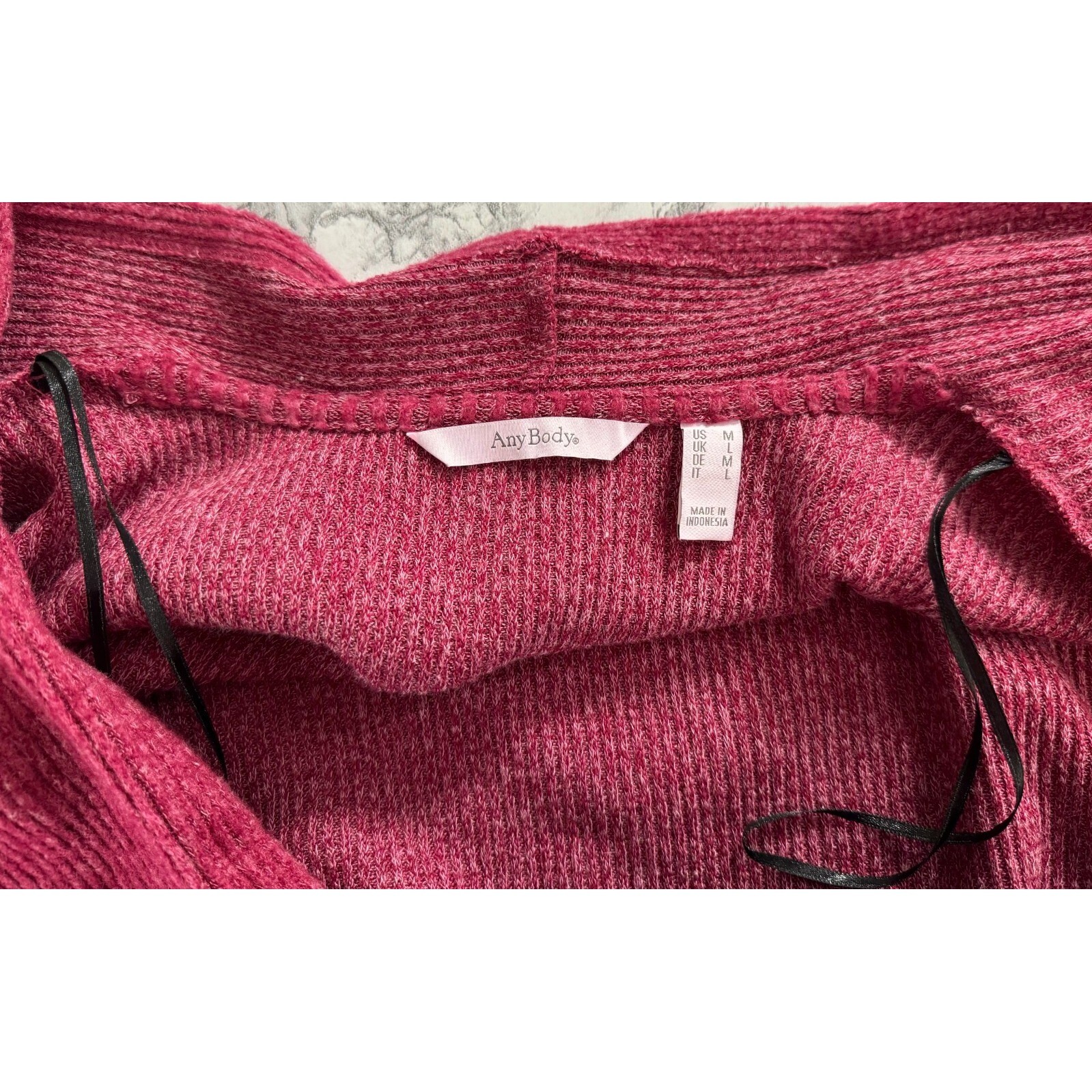 Any Body All Seasons Duster Cardigan Red Ribbed Knit Beach Vacation Cover Size M