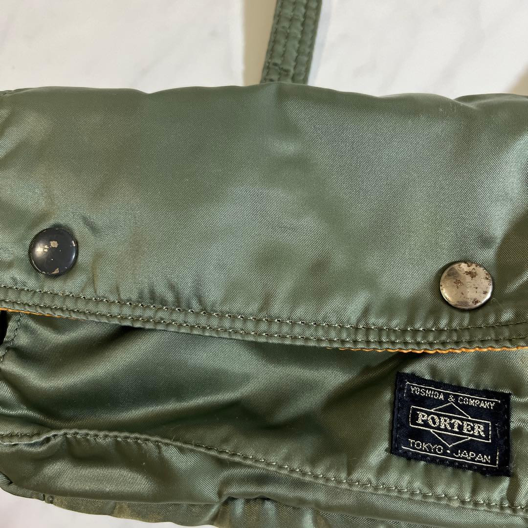 Porter Yoshida Tanker Shoulder Bag Sage Green Nylon Small Approx 7.9×5.1in Japan