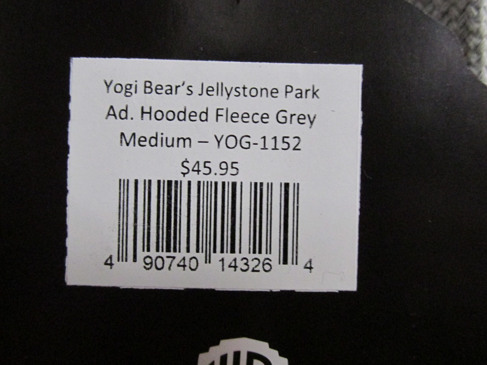 Adult Warner Bros. Yogi Bear Gray Hoodie Adult Sizes