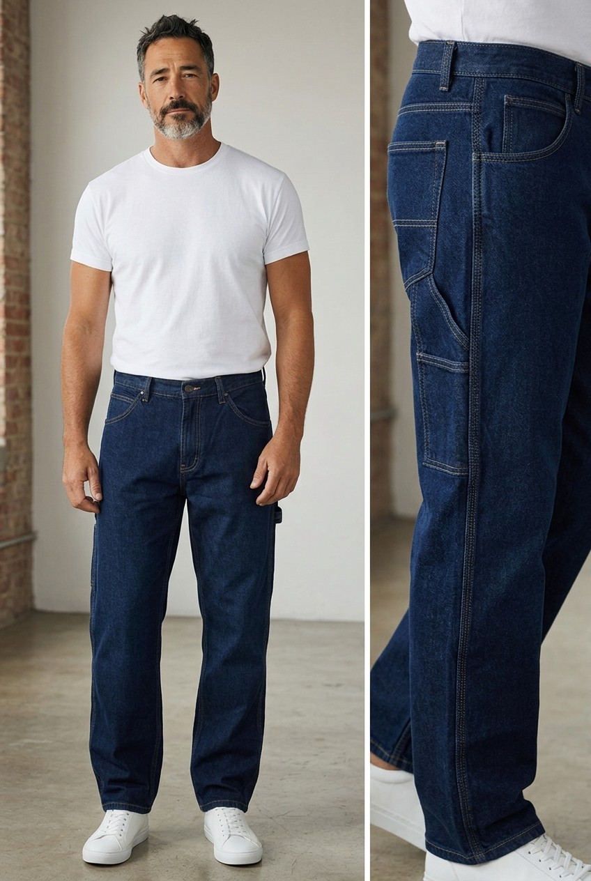 Dickies Carpenter Jeans Mens 33×30 Dark Wash Denim Relaxed Fit NWT Work Pants