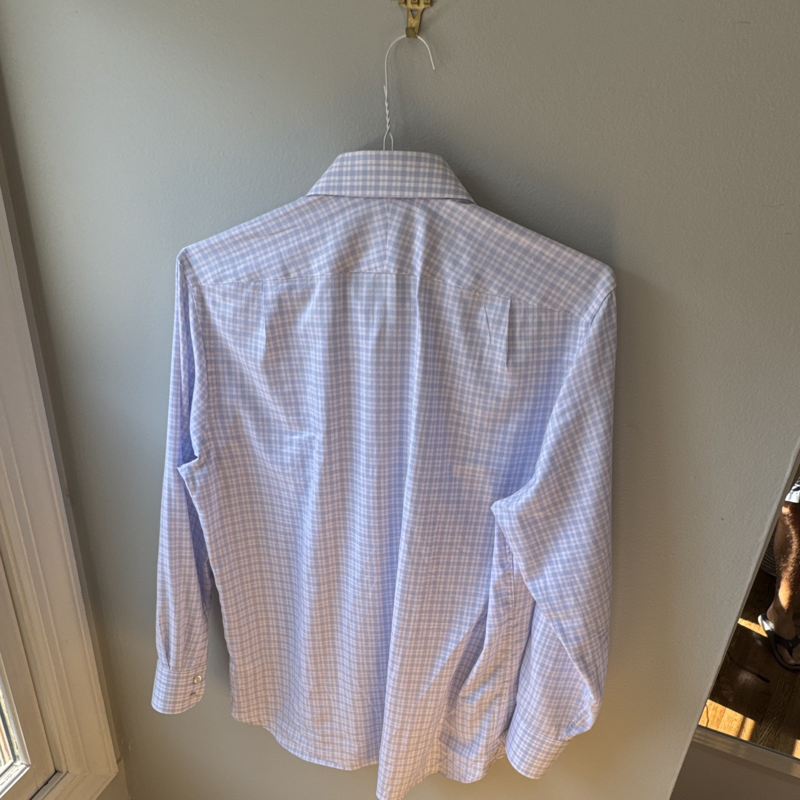Charles Tyrwhitt Slim Fit Egyptian Cotton Blue/White Check Dress Shirt 15.5 33