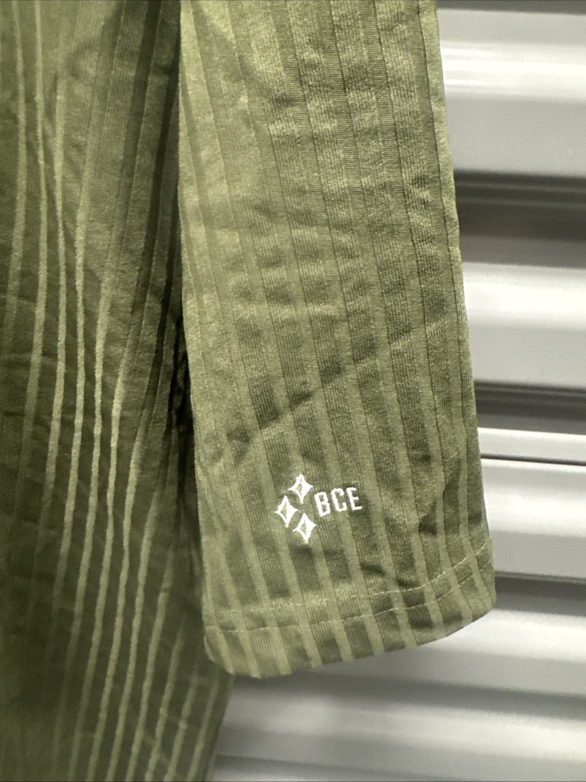 Vintage BC Ethic Three Star Knits Olive Green Knit Lounge Shirt Large *See Pics*