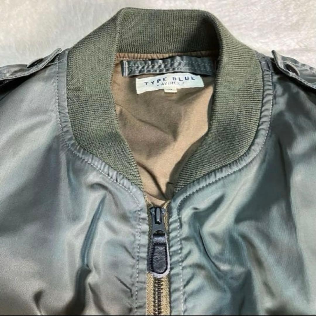 AVIREX TYPE-BLUE L-2 Flight Jacket Blouson Coat Men Size XL Gray Genuine