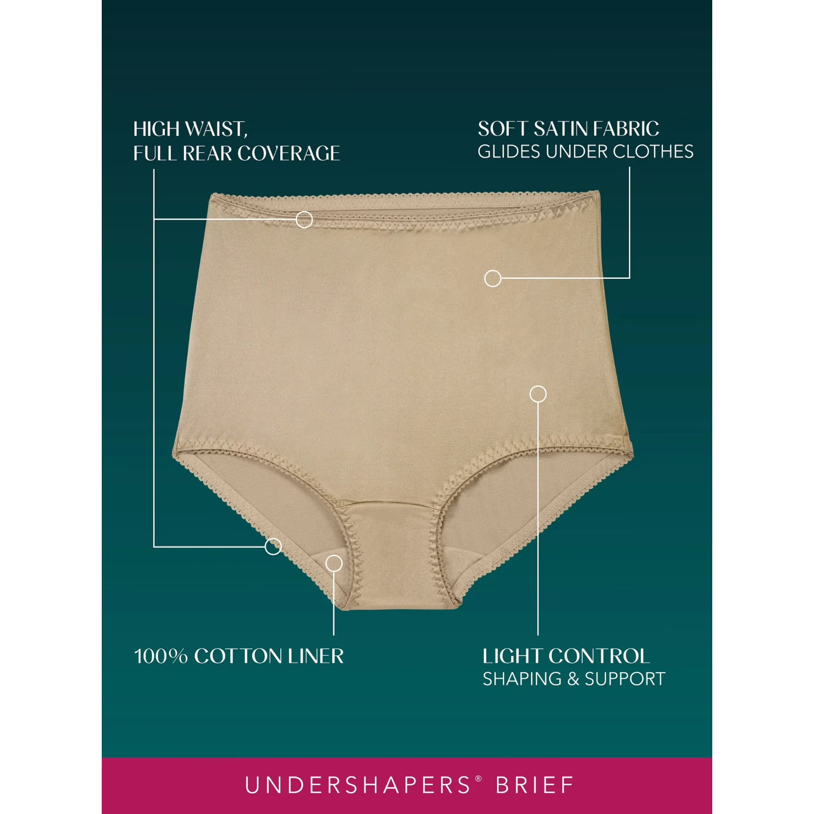 Vanity Fair Shapewear Brief Panties Radiant Womens High Waist Underwear Set 3