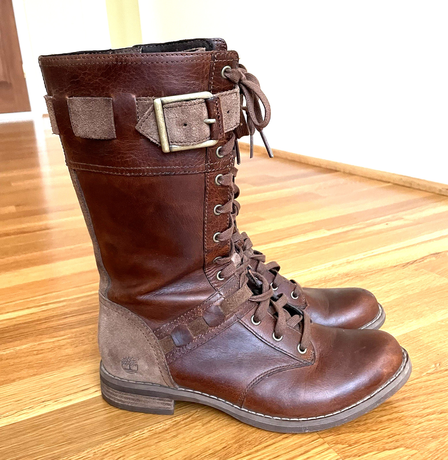 TIMBERLAND Earthkeepers Savin Hill Brown Full Zip Mid Calf Boots Size 6