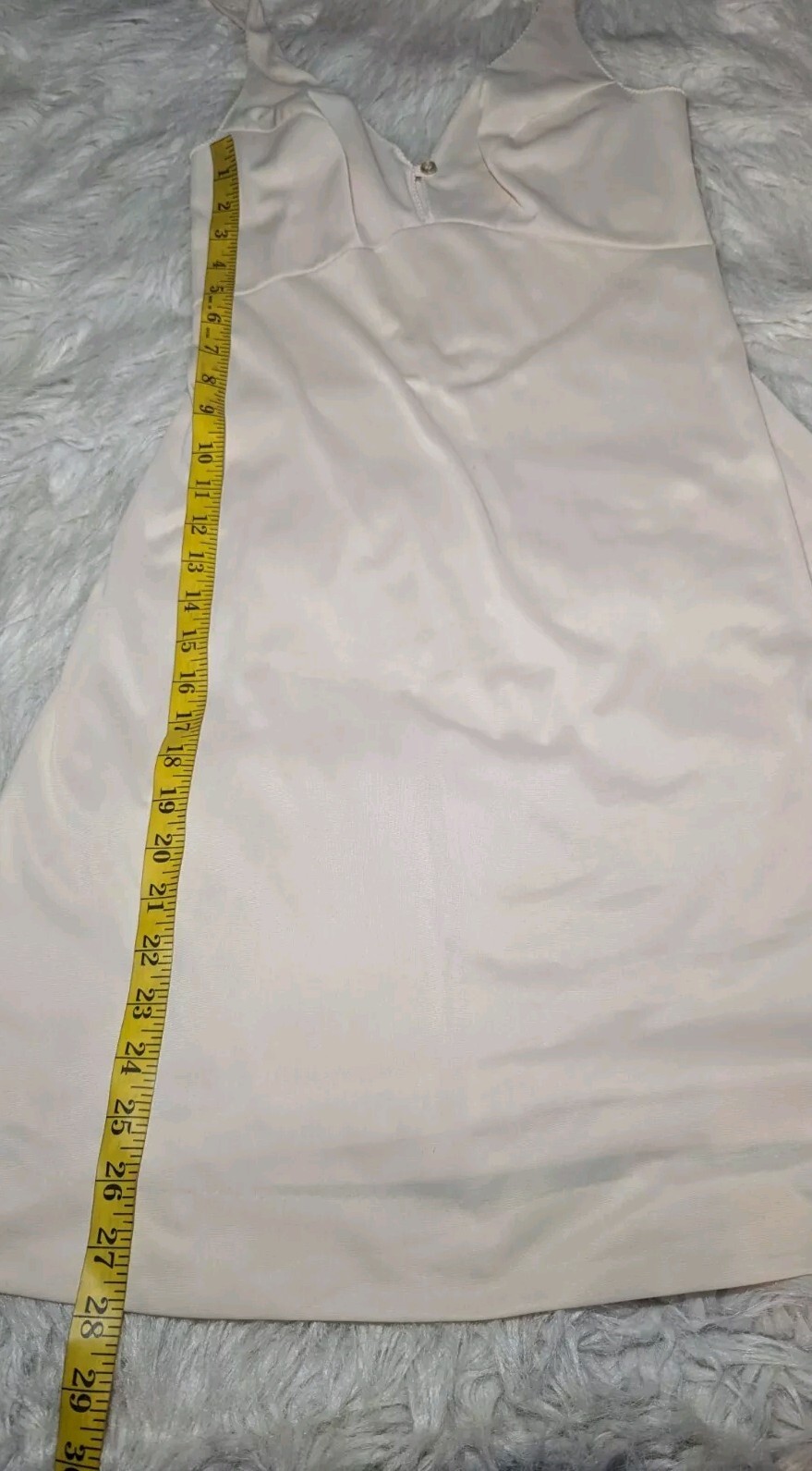 FORM FIT ROGERS Light Beige NYLON Slip Dress SILKY SOFT Size 32 Women’s 8-10