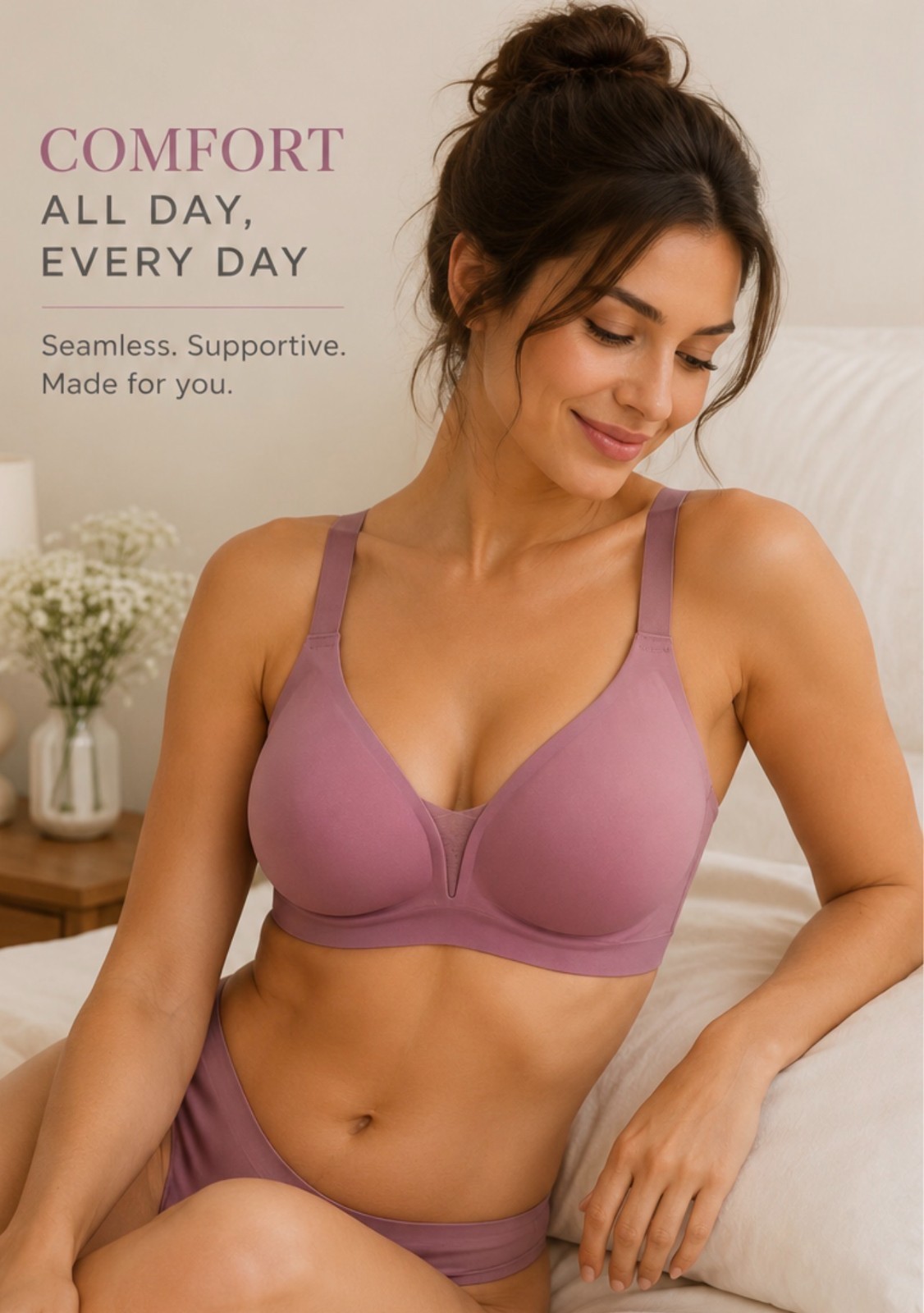 3 Anti-Sagging Full Coverage Wireless Bras Supportive Bra Push Up Jelly Bralette