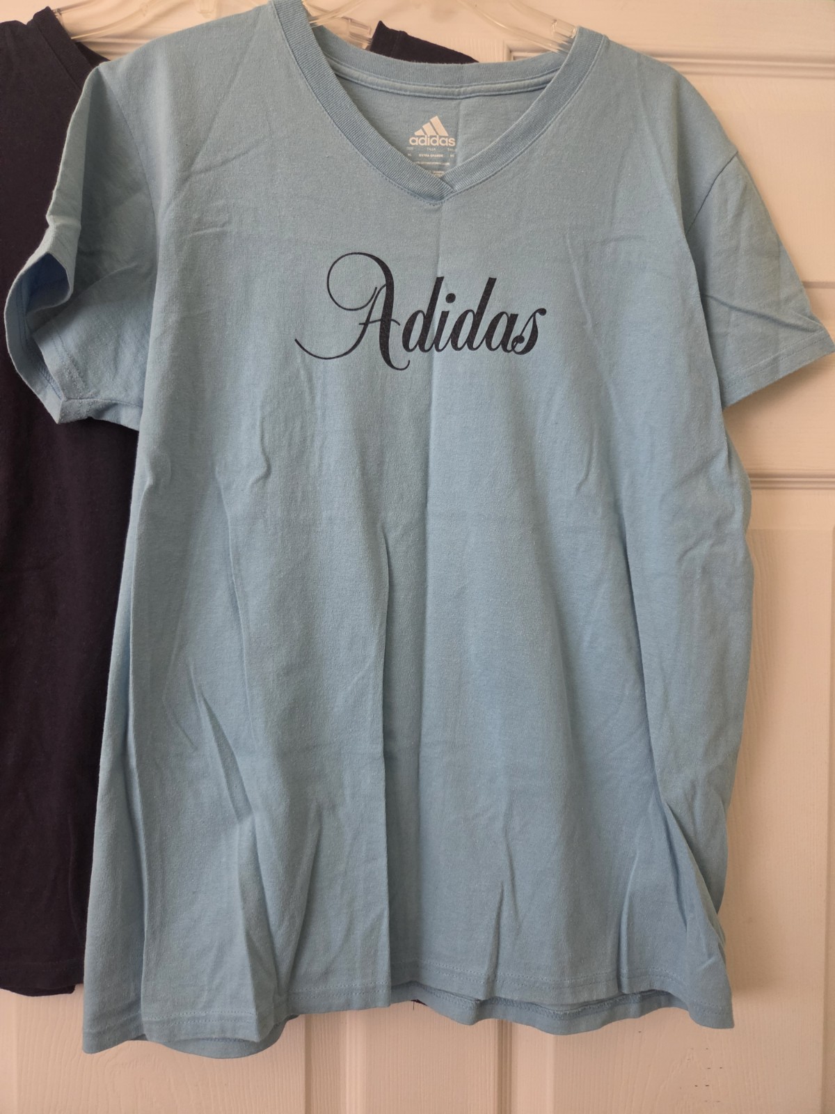 Adidas Women’s V-Neck Short Sleeve T-Shirt Lot of 3 Gray Blue Navy XL