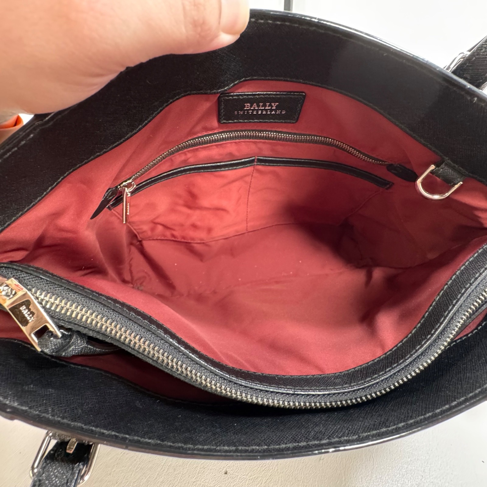 Bally Supra Black Embossed Leather Small Tote Purse – Damaged – See Details