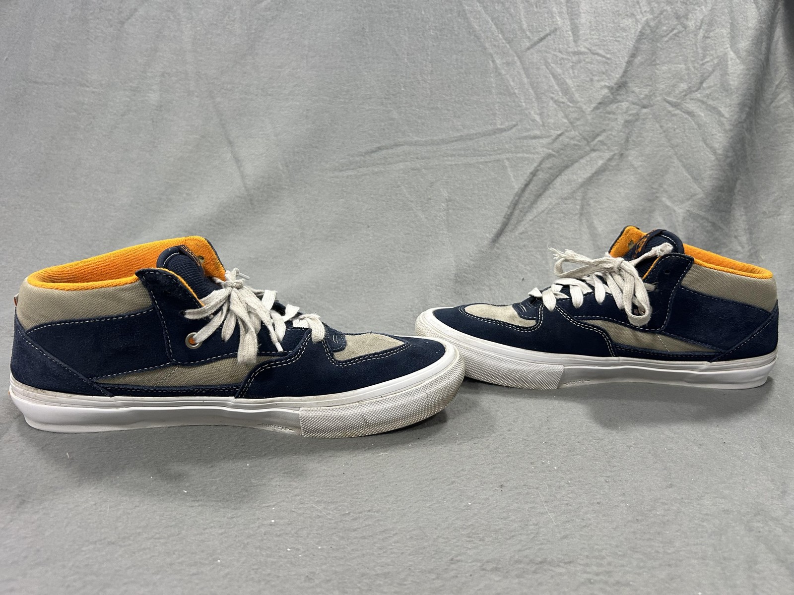Vans Half Cab Shoes Mens Size 10 Blue Gray Suede Mid Top Skate Sneaker