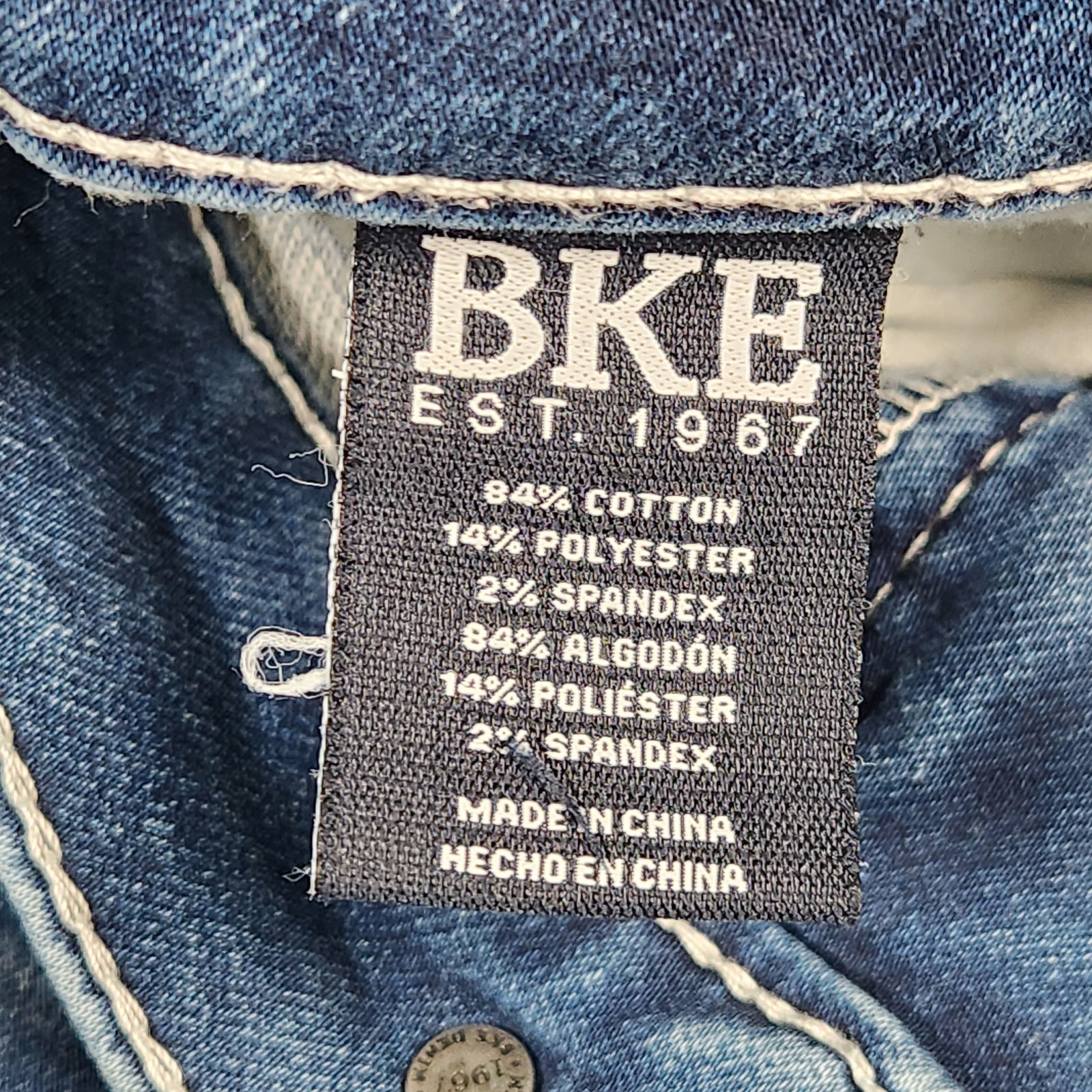 BKE Jake Jeans Mens 34×32 Blue Straight Leg Stretch Denim Medium Wash Casual
