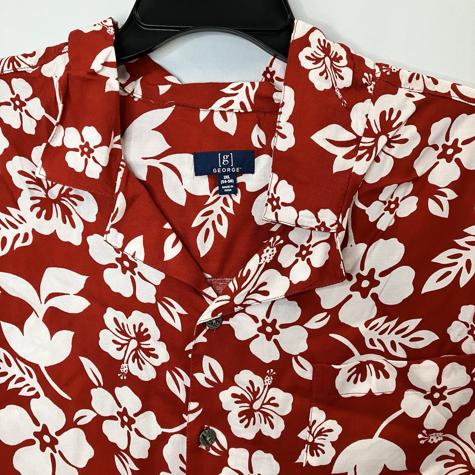 George Men’s 3XL Hawaiian Button Up Short Sleeve Shirt New with tags