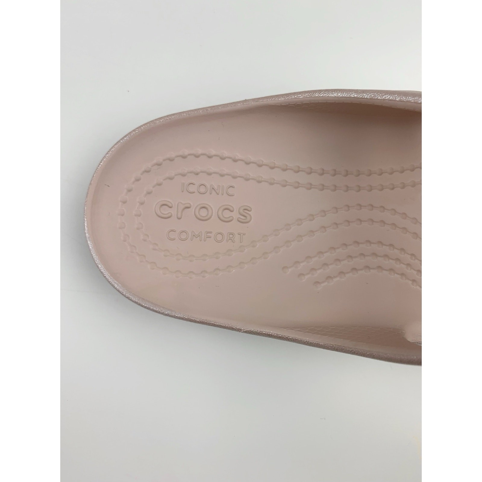 Crocs Kadee II Shimmer Sandals Pink Quartz Slip On Strappy Flats Women’s 5
