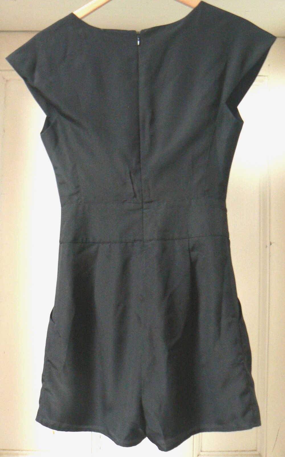 Ted Baker Size 0 Playsuit Black With Bow, Pockets, Faux Silk