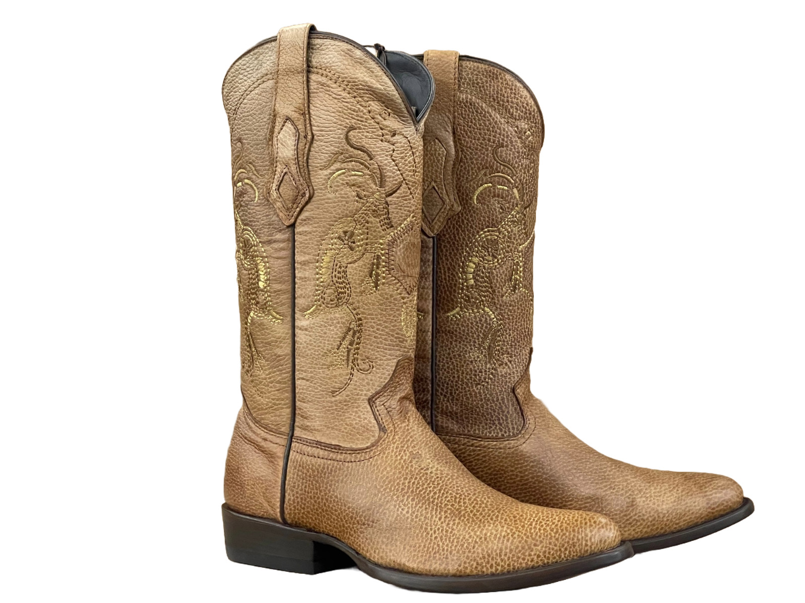 Italian Deer Western Boots Round Toe made by Cuadra Boots