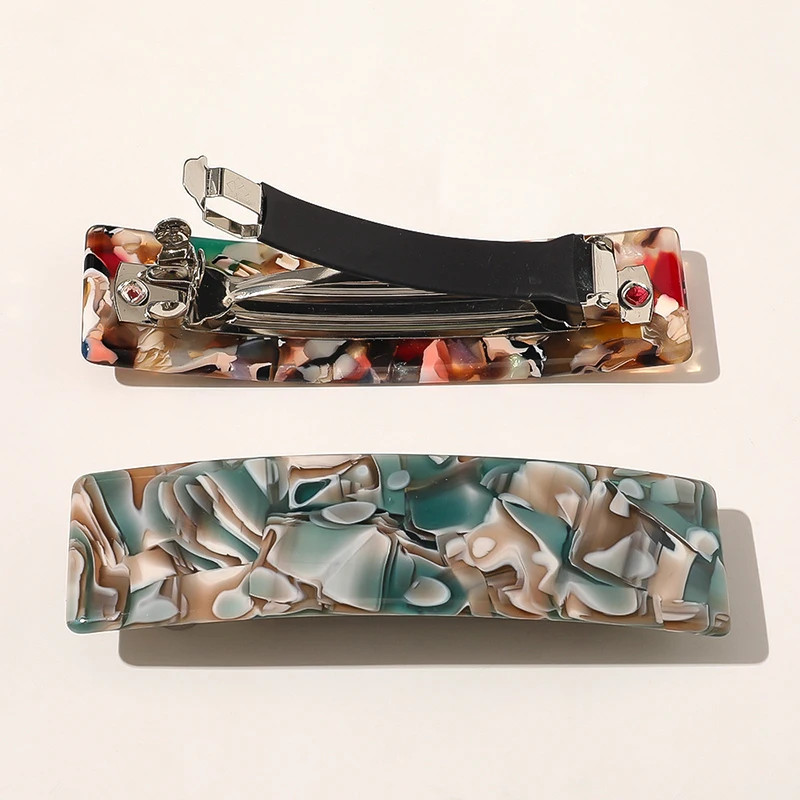 Leopard Marble Geometric Hair Clips Barrettes Women Hairpins Accessories