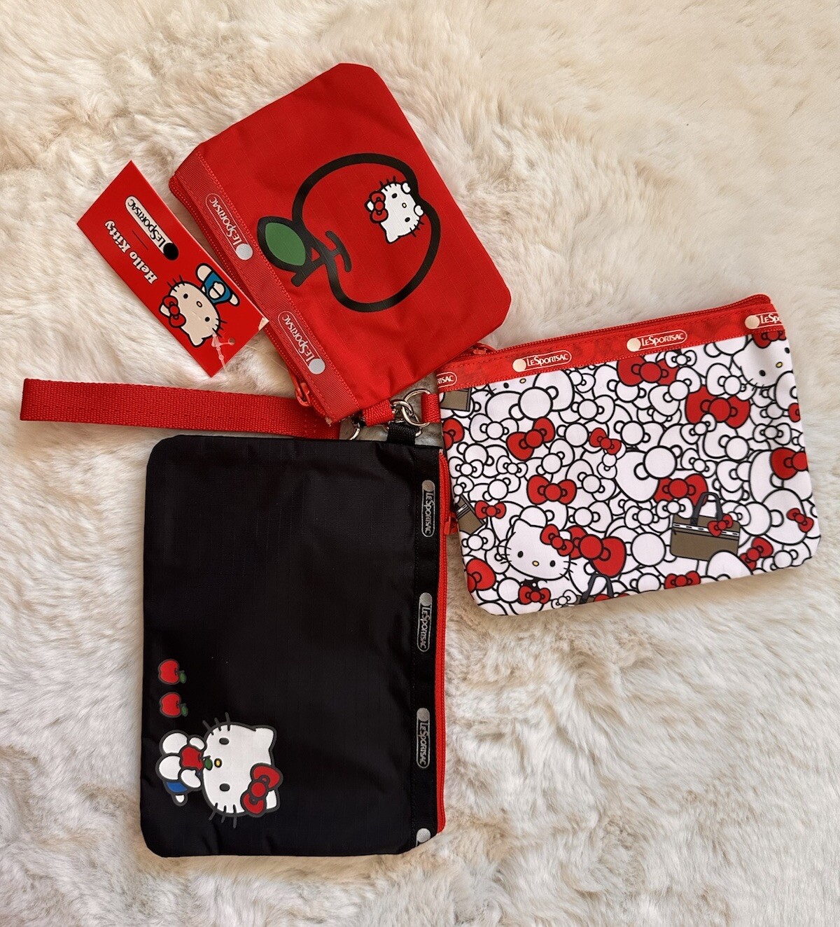 LeSportsac Sanrio Collaboration Hello Kitty 50th Anniversary 3-way pouch
