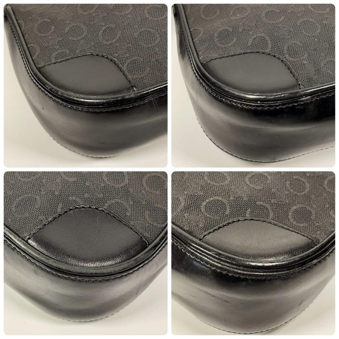 CELINE Shoulder Bag Pouch Pochette C Macadam Leather Vintage Auth From Japan