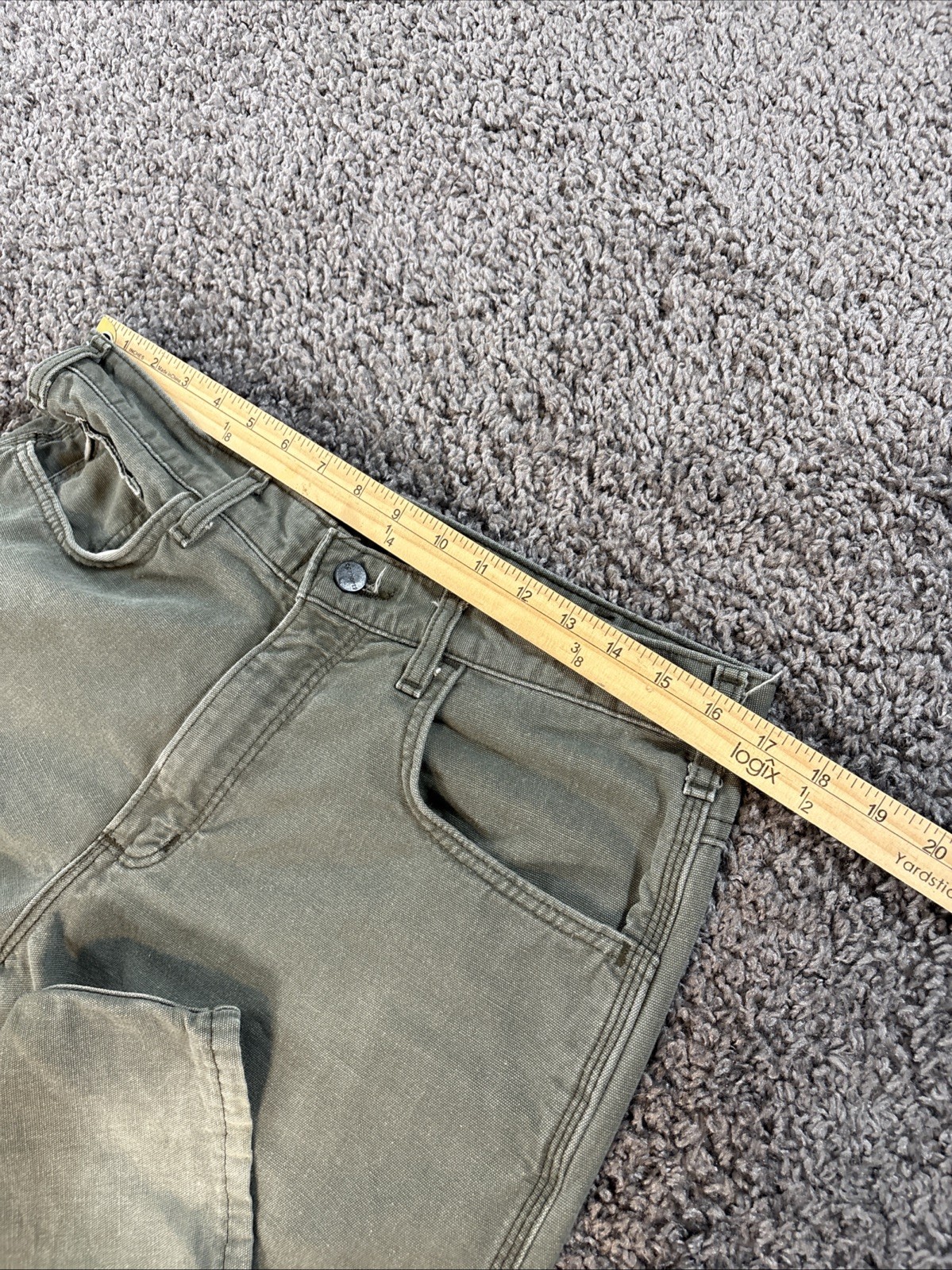 Carhartt FR Work Pants 33×32 Flame Resistant CAT 2 Original Fit FRB159-MOS Green