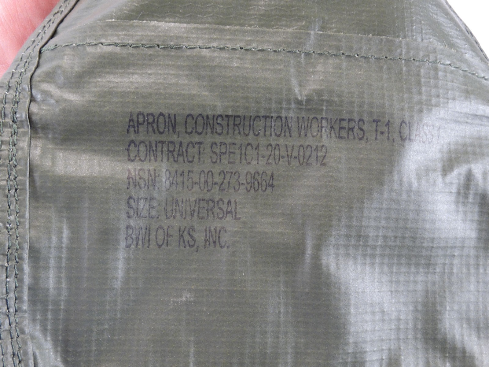 US Military Construction Worker’s Apron (Nylon) NSN: 8415-00-273-9664