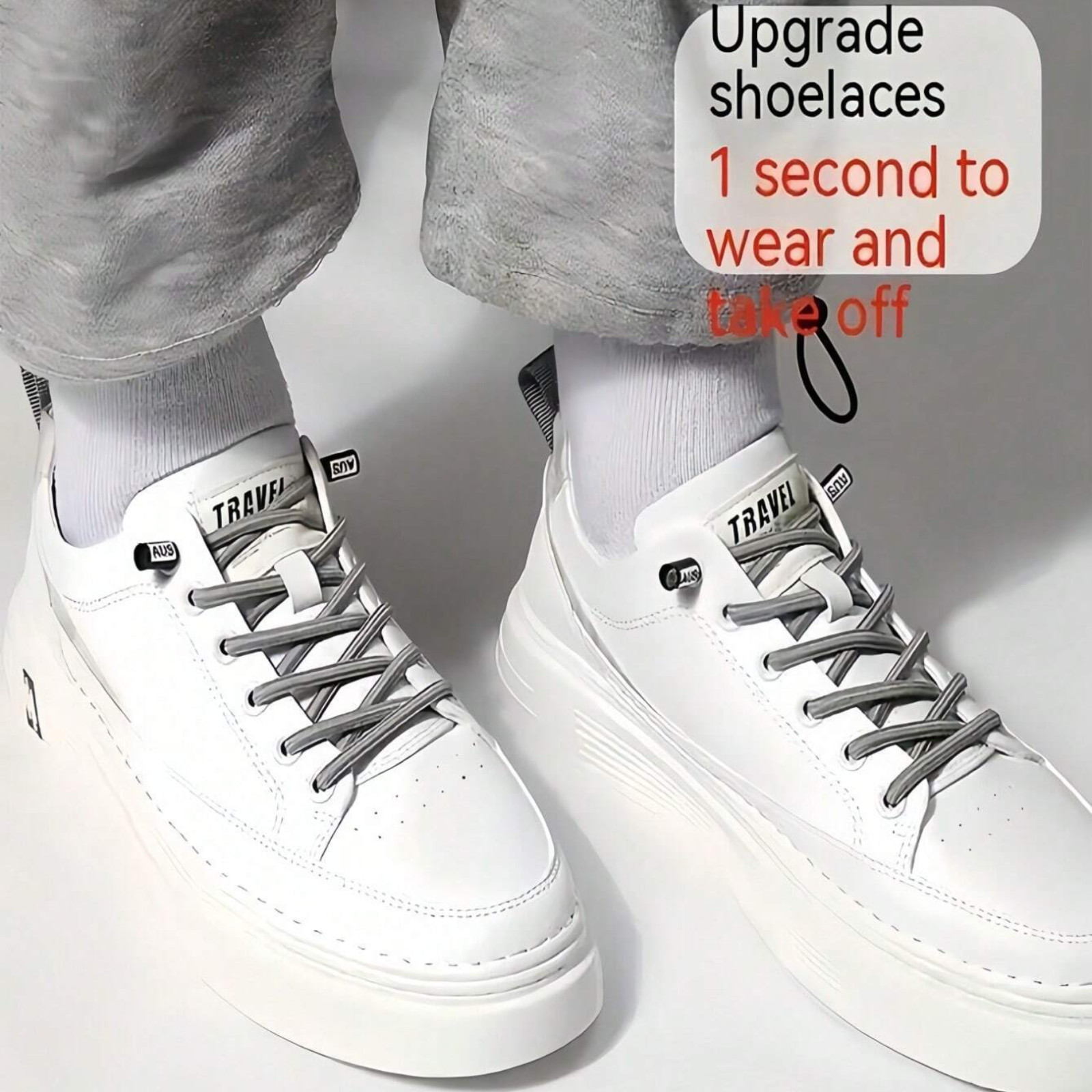 No Tie Shoelaces Elastic 39.4in Tieless Laces For Sneakers Shoes Slip-On Laces