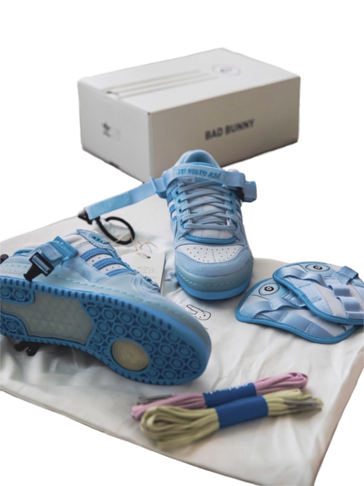 Bad Bunny × adidas Forum Buckle Low Blue Tint GY9693 NEW WITH BOX
