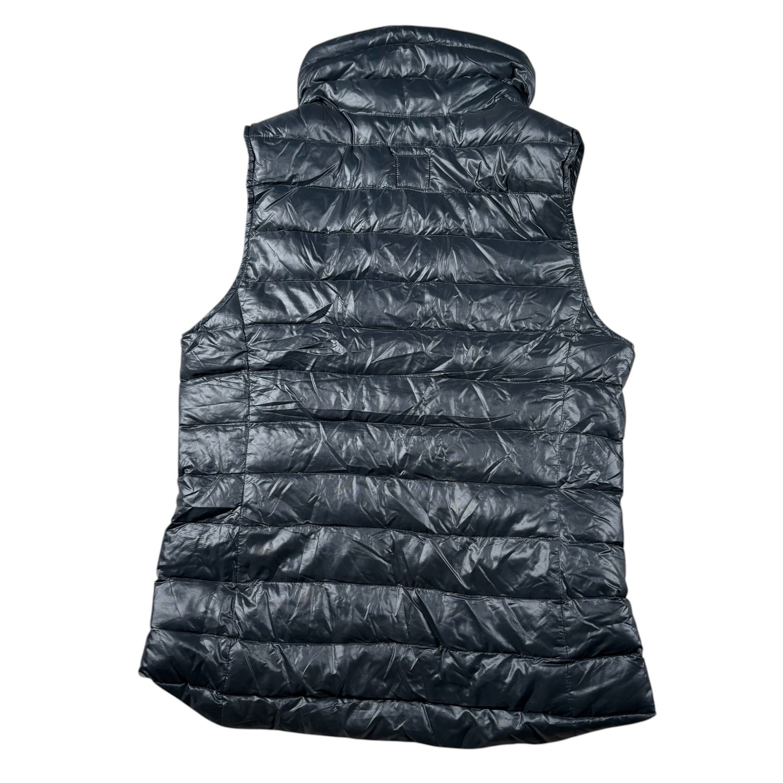 Gap Mens XS Puffer Quilted Down Filled Vest Gray Mock Neck Gorpcore Minimalist