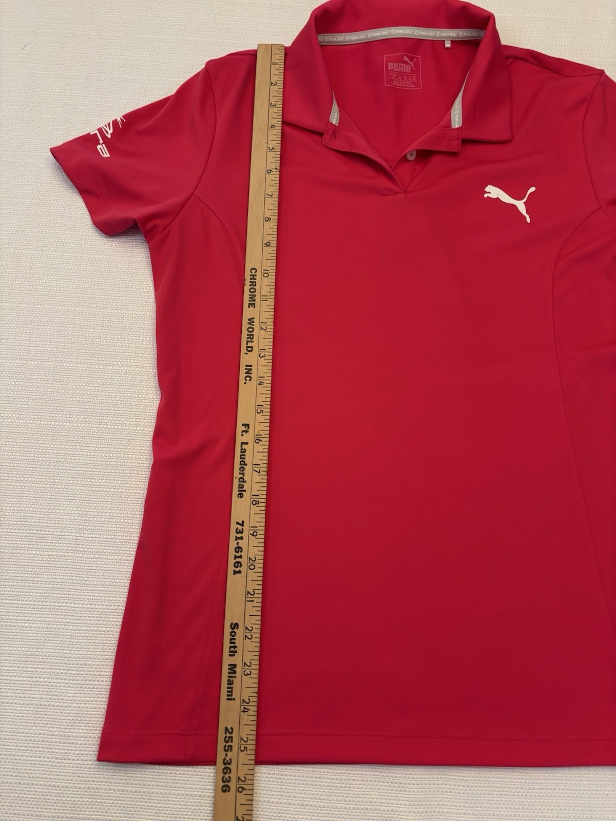 Puma PGA Tour Issued Women’s Large Cobra Zurich Sponsorships Pink Golf Polo