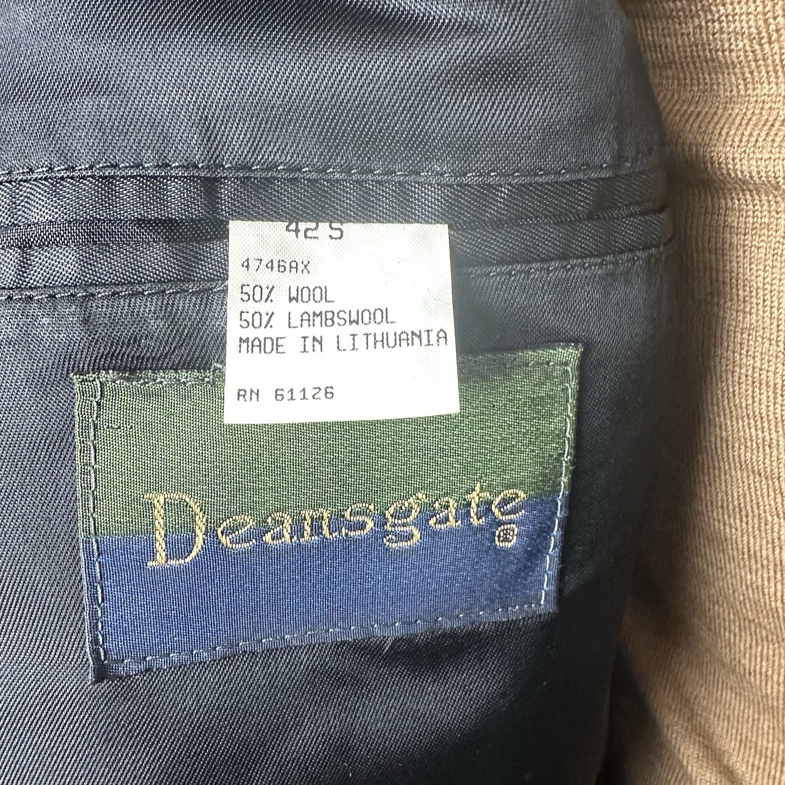 Deansgate Tweed Jacket Blazer 42S Lambswool Men’s Herringbone Black White Grey
