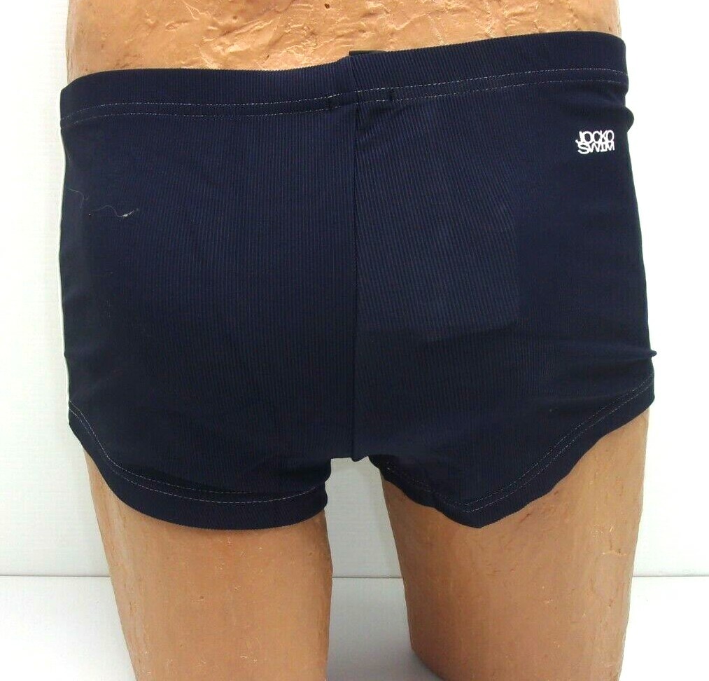 Jocko Men’s Ribbed Rex Swim Trunk Navy with White Stripe SM-X-Lrg 1019A 206IM