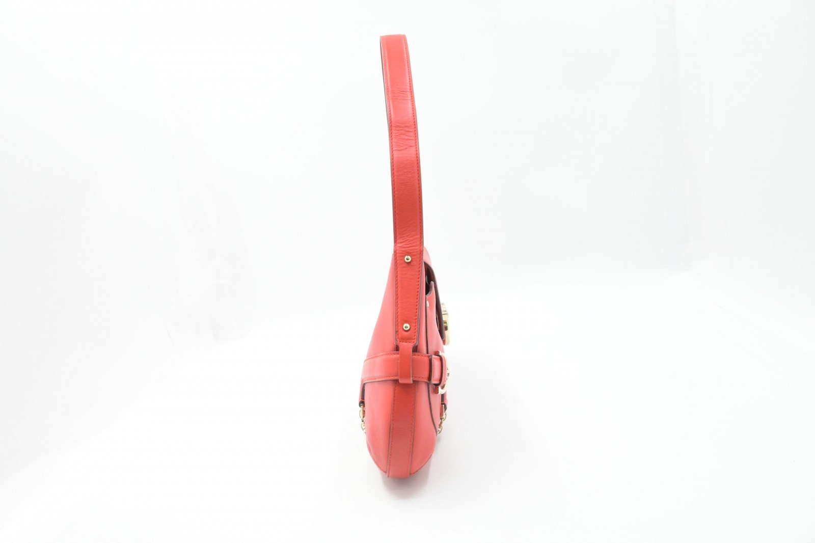 Authentic Ferragamo Gancini One Shoulder Bag, Red