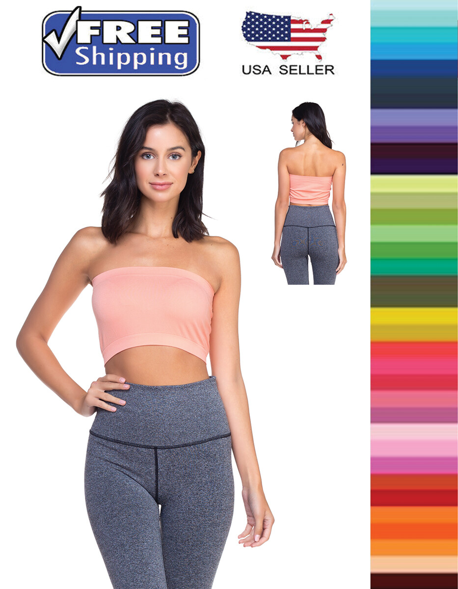Seamless Top Layering Bandeau Stretchable Spandex One Size Regular Fits S/M