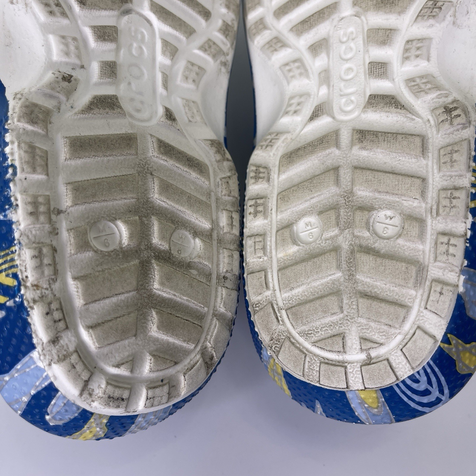 Crocs Classic Lined Holiday Clog Hanukkah Menorah Blue Star Sz Mens 6 Womens 8