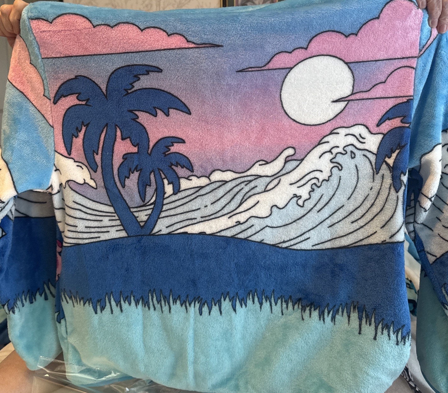 Lilo And Stitch Character Sherpa Scenic Jacket Zip Front Size S NEW