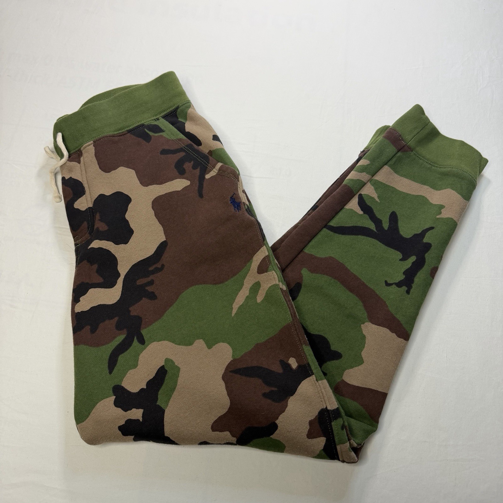 Polo Ralph Lauren Boys Size L 14-16 Camo Sweatpants Joggers Green Brown