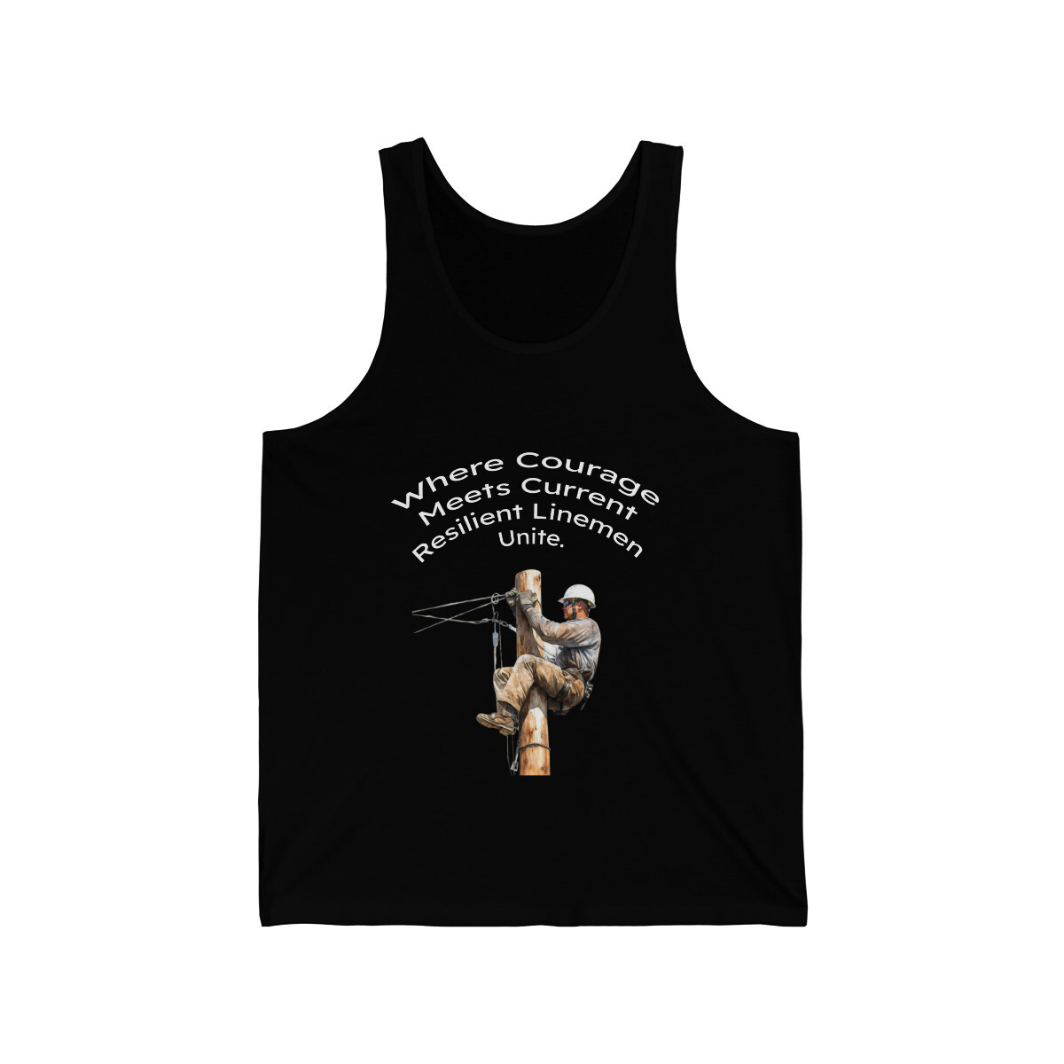 Where Courage Meets Current – Resilient Linemen Unite Unisex Jersey Tank